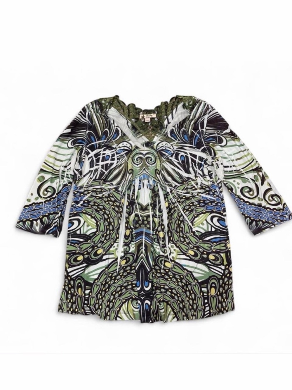 3/$20 Unity World Wear Y2K Boho Peasant Babydoll Blouse Top Women’s Plus Size 1X